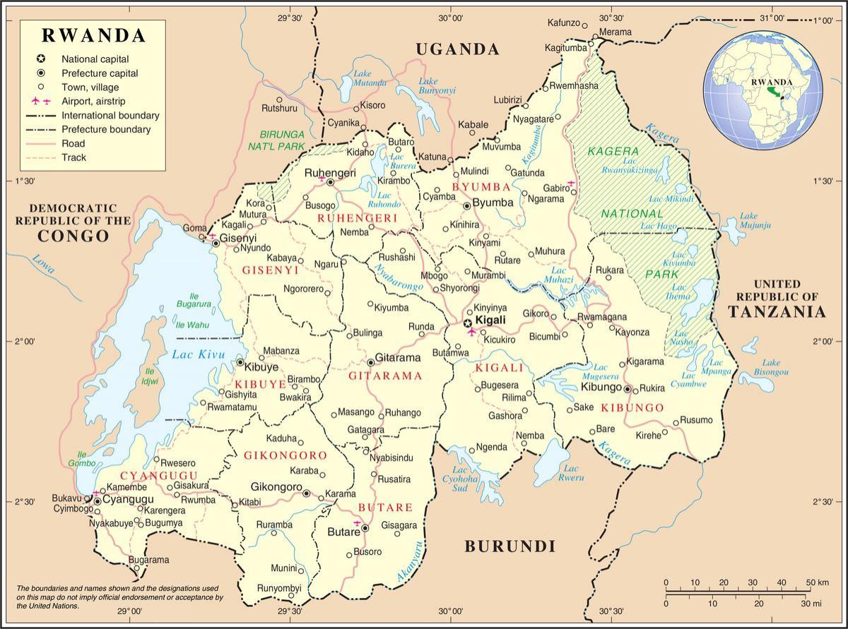 kaart kaart Rwanda ümberkaudsed riigid