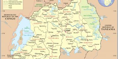 Kaart haldus-kaart, Rwanda