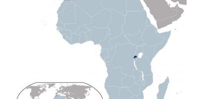 Kaart Rwanda maailma