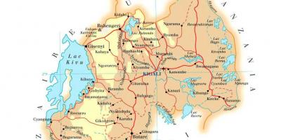 Kaart Rwanda tee
