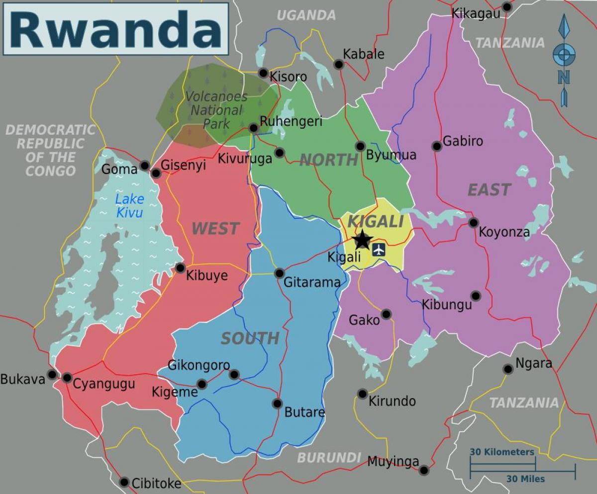 kaart kigali, Rwanda