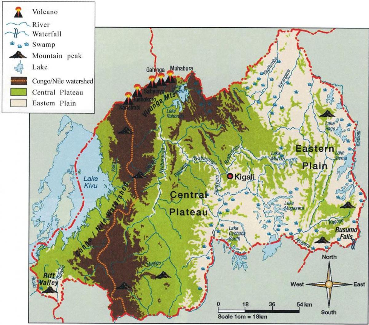 geograafiline kaart, Rwanda