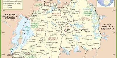 Kaart Rwanda poliitilise